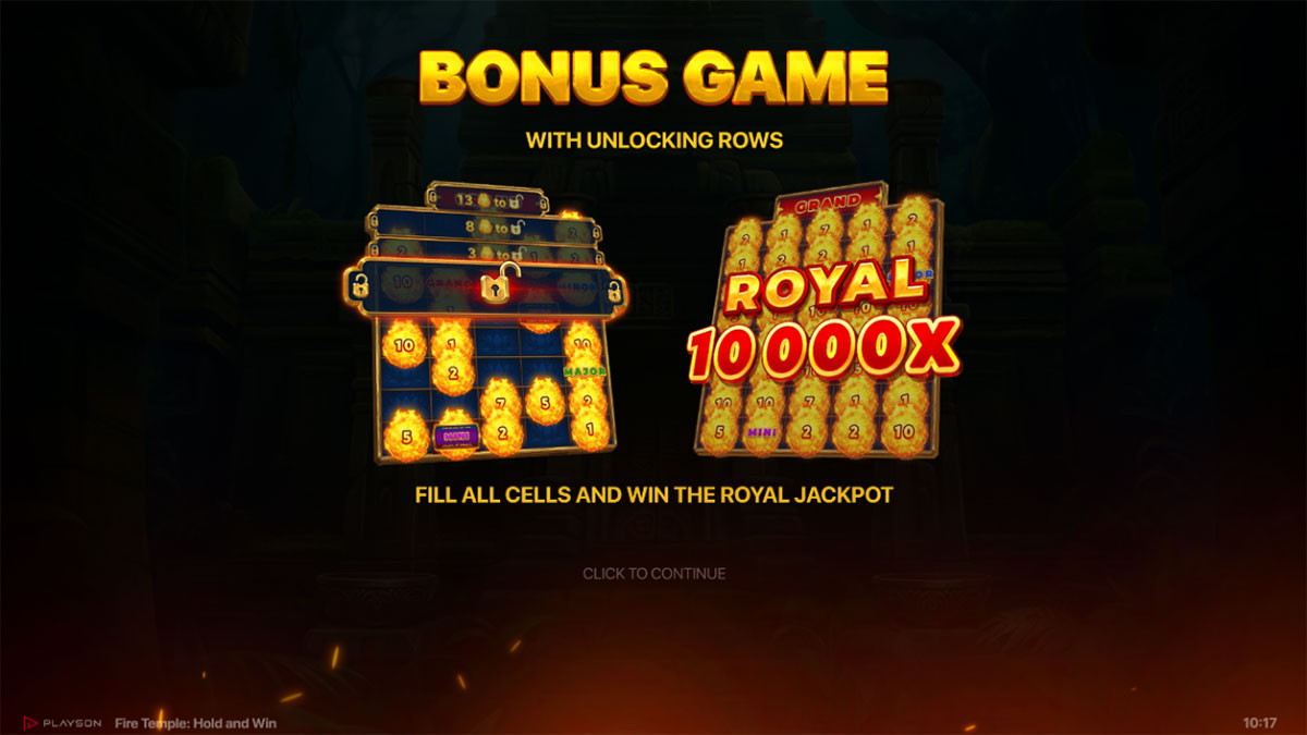 Fire Temple Hold and Win Bonus Game
