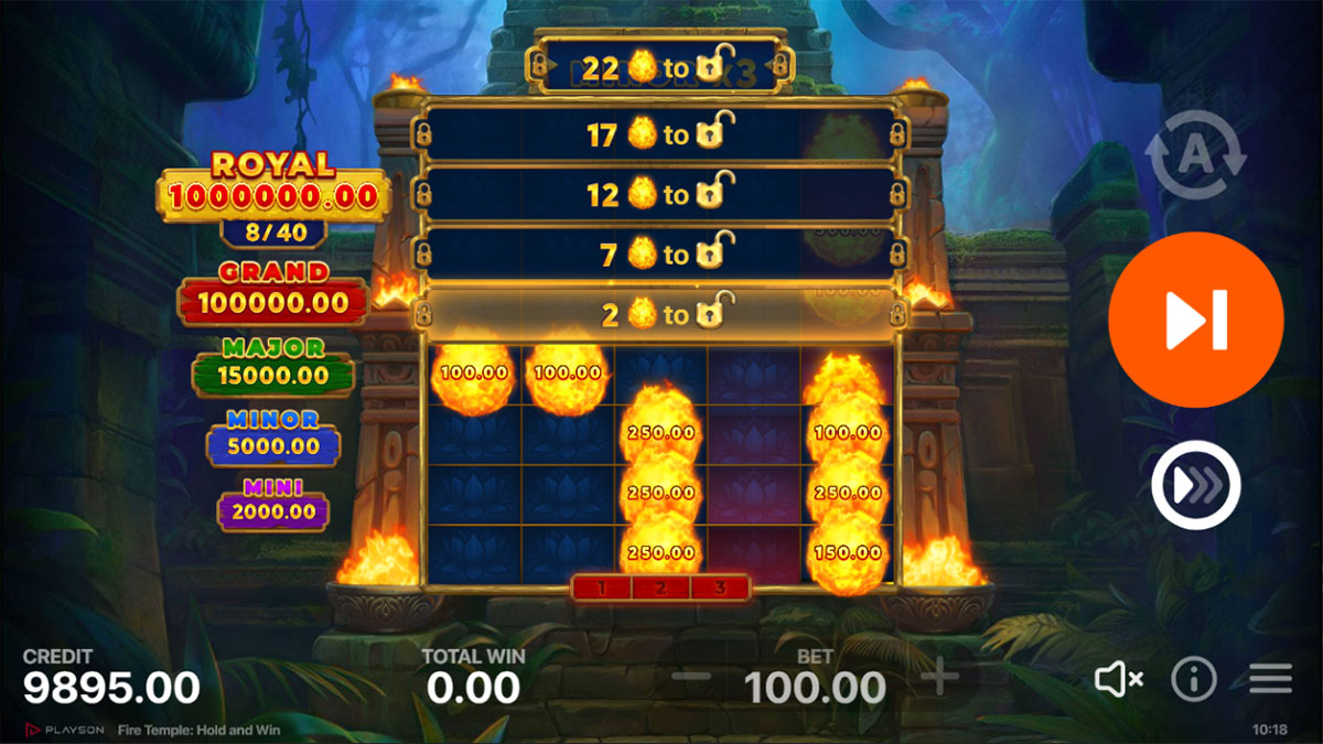 Fire Temple Hold and Win Bonus Round