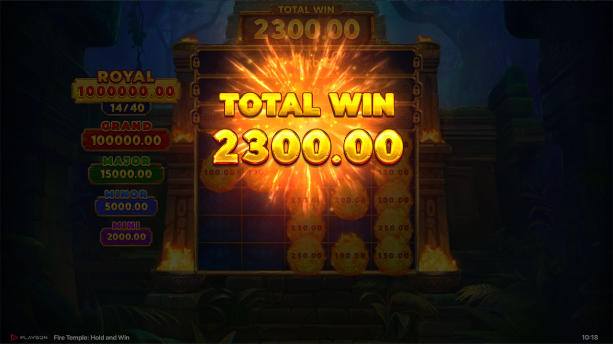Fire Temple Hold and Win Total Win