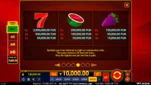Hot Slot 777 Coins Extremely Light Paytable