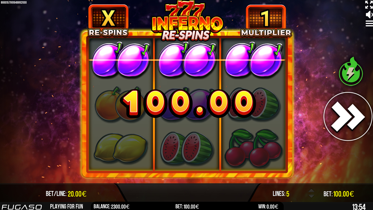 Inferno 777 Re-spins Win