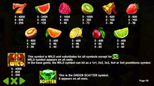 Juicy Fruits Multihold Paytable