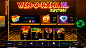 Win-O-Rama XL Extended Paytable
