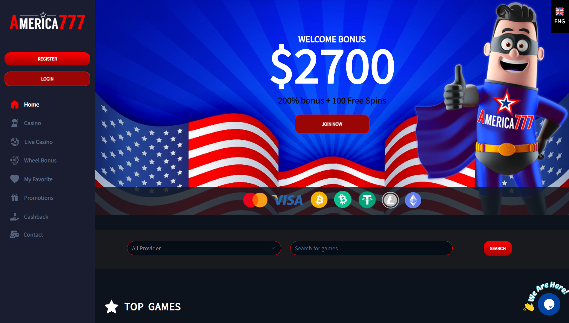 America777 Casino Home Page