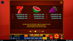 Hot Slot 777 Stars Extremely Light Paytable