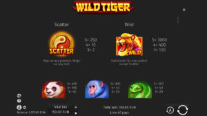 Wild Tiger Paytable