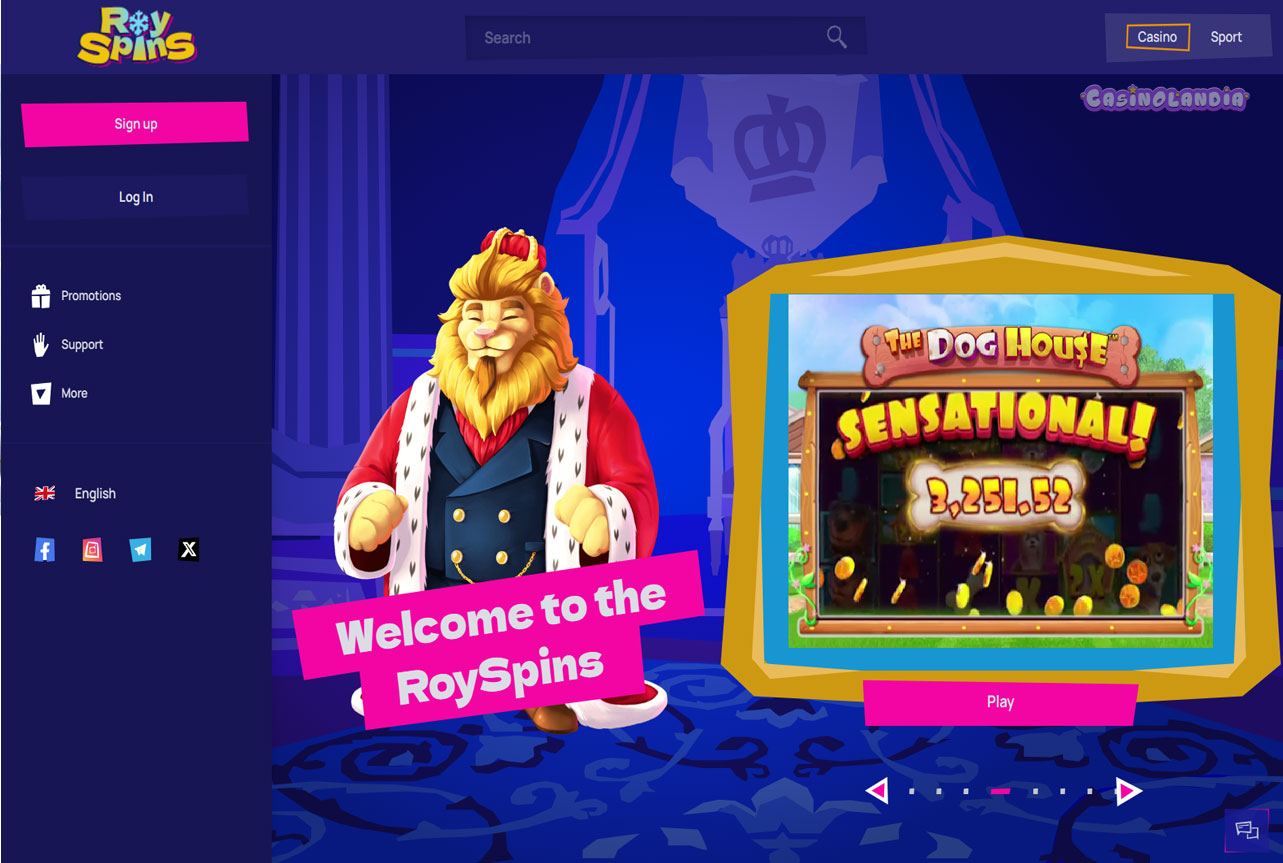 RoySpins Casino Desktop