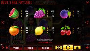 Devil's Ride Paytable 2