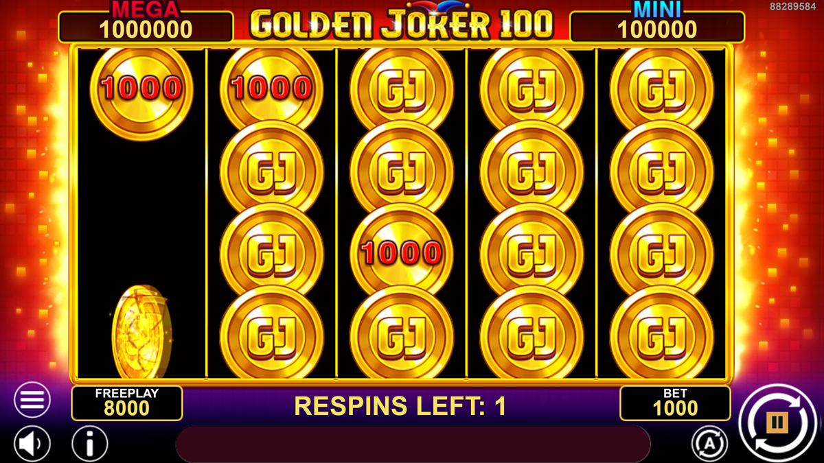 Golden Joker 100 Hold and Win Bonus Game Play