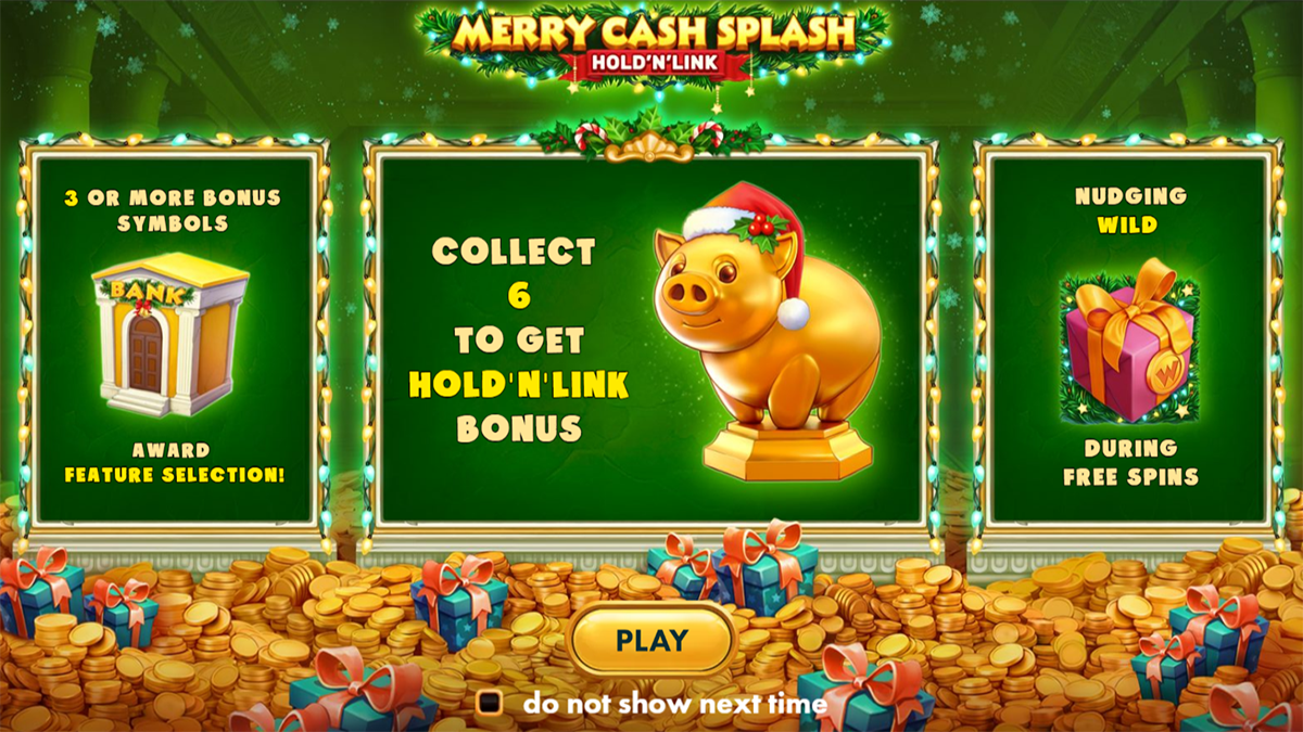 Merry Cash Splash Hold’N’Link Homescreen