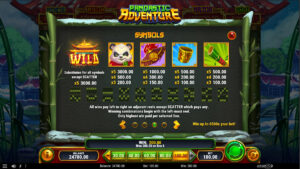 Pandastic Adventure Paytable