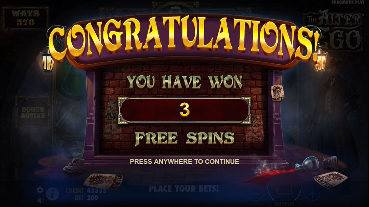 The Alter Ego Free Spins