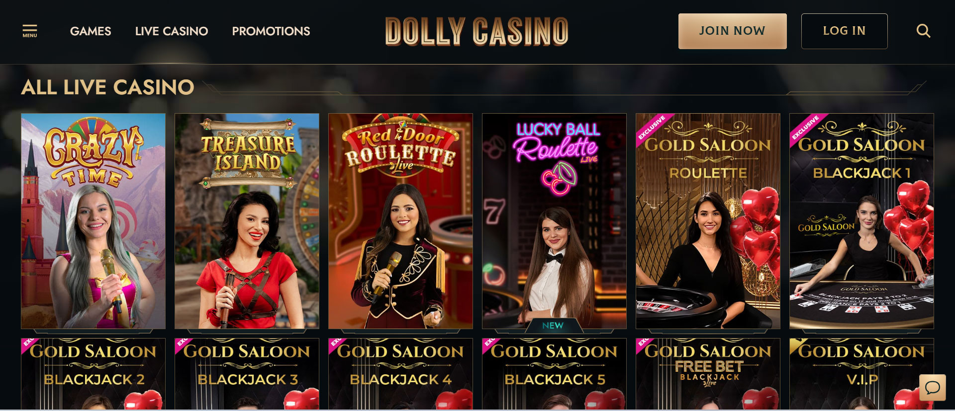 Dolly Casino Live Casino Games