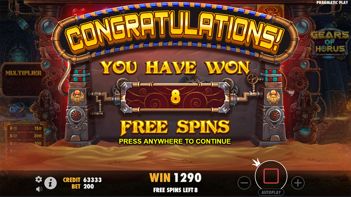 Gears of Horus Free Spins