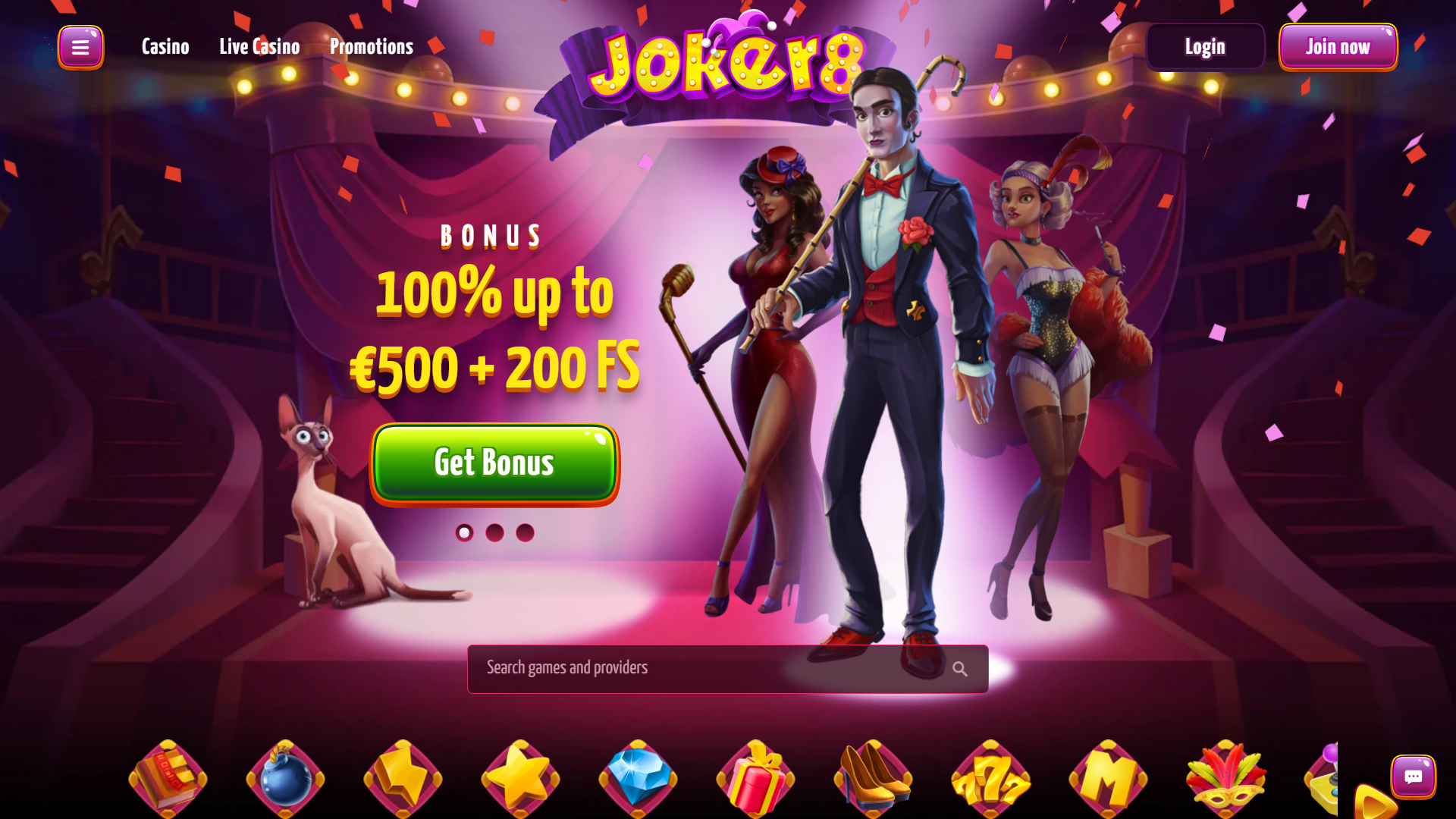 Joker8 Casino Home Page