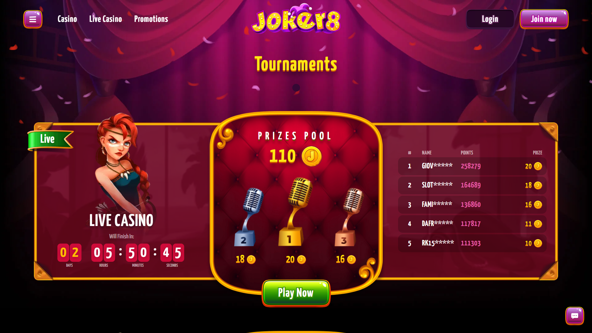 Joker8 Casino Tournaments