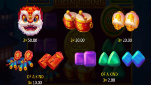 Lion Coins Paytable
