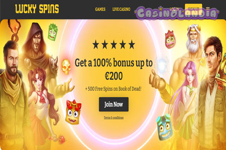Lucky Spins Casino Desktop View