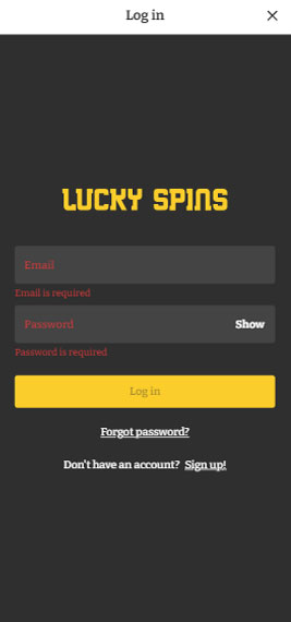 Lucky Spins Casino Log In from Mobile
