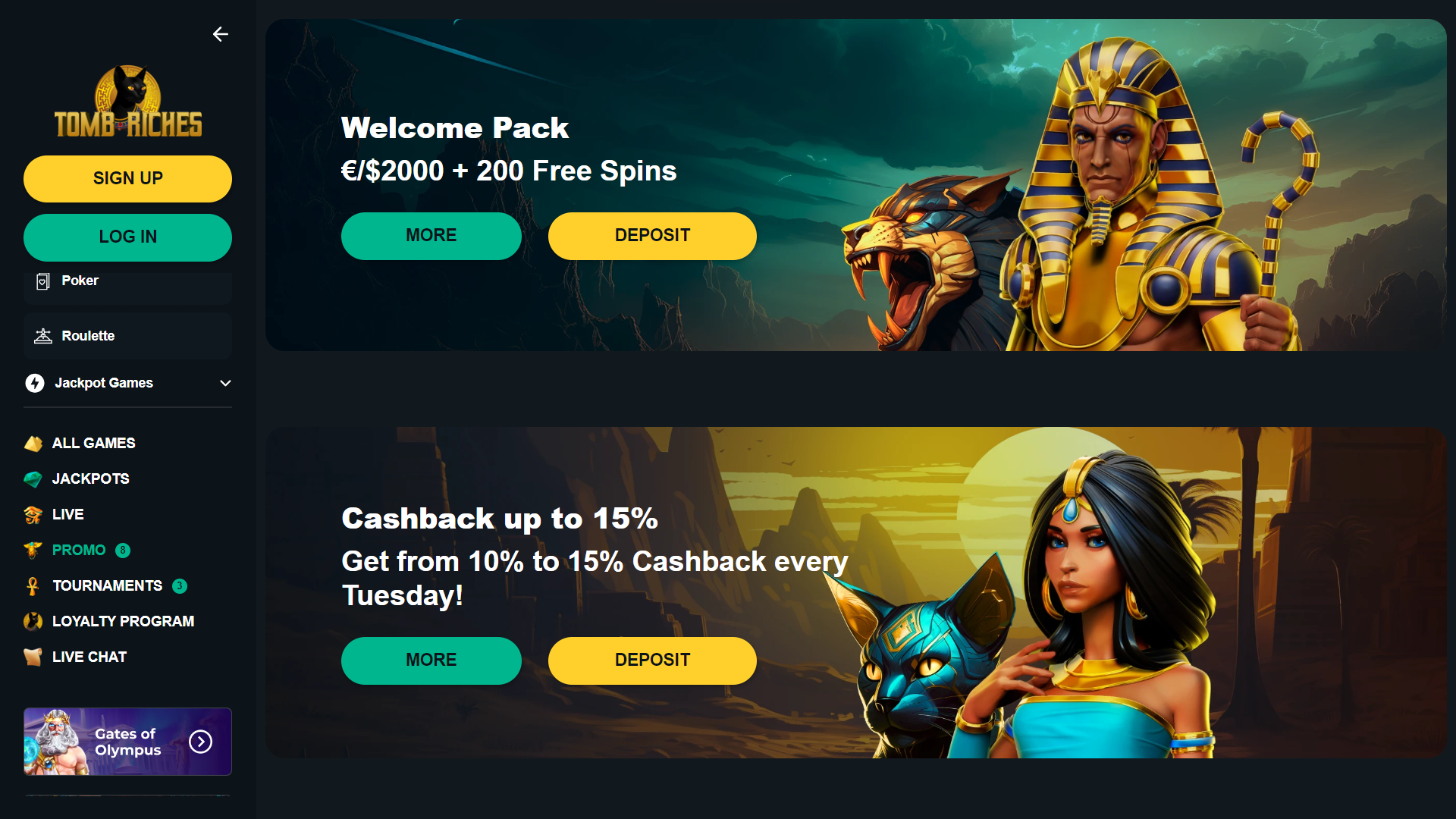 TombRiches Casino Promotions