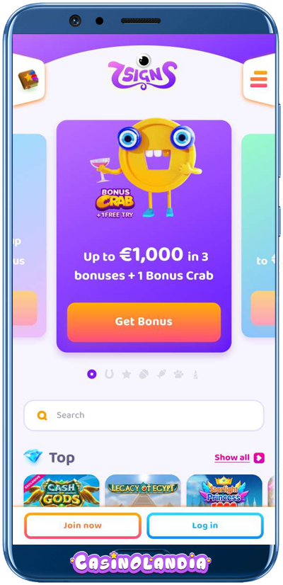 7Signs Casino Mobile View