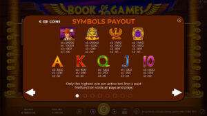 Book of Games 20 paytable