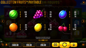 Collect'em Fruits Paytable