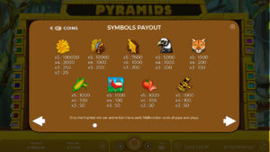 Pyramids Paytable