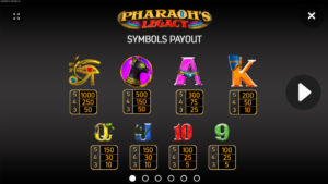 Pharaoh's Legacy paytable