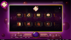 The Chocolate Slot paytable