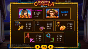 Wild Cleopatra Deluxe Paytable
