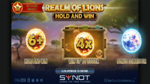 Realm of Lions Hold and Win Homescreen