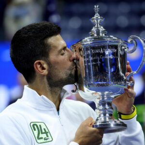 Novak Djokovic with his 24th Grand Slam Title