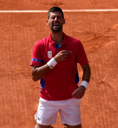 Djokovic Realizing that he complete the tennis