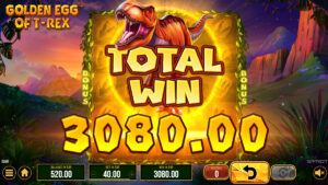 Golden Egg of T-Rex Bonus Game Win