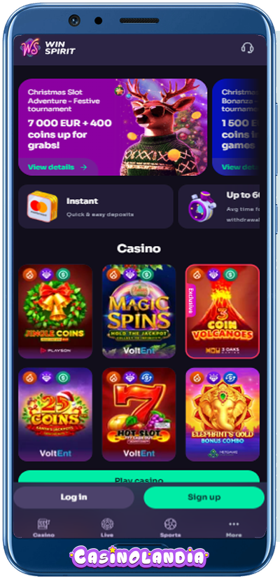 WinSpirit Casino Mobile App