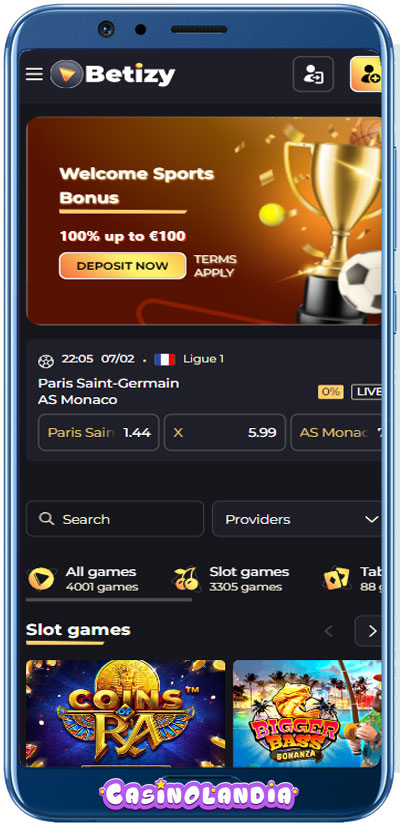 Betizy Casino Mobile App Shot