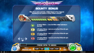 Iron Girl Slot Bonus