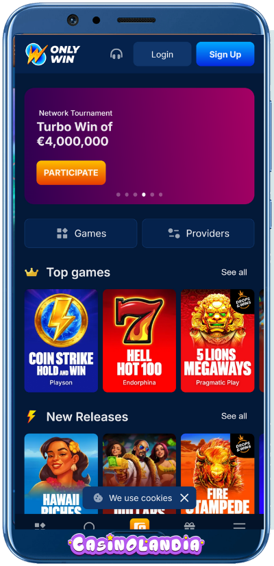 Onlywin Casino Mobile App Shot