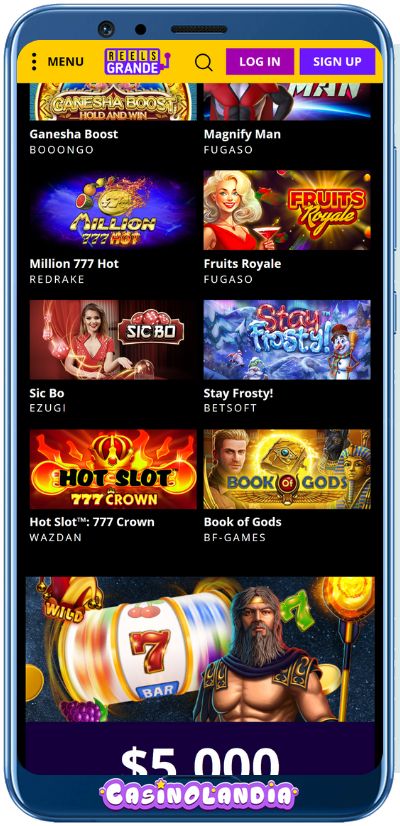 Reels Grande Casino Mobile App Shot