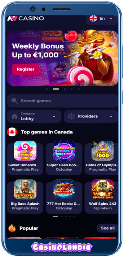NV Casino Mobile App Shot