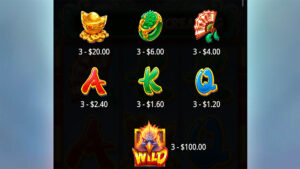 Lucky Phoenix Paytable