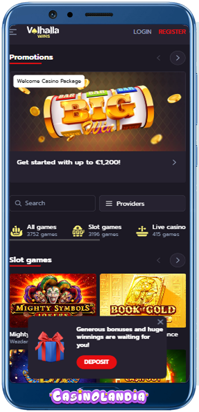 Valhalla Wins Casino Mobile App