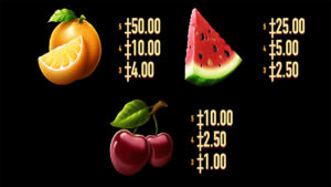 SuperFruit Blast Paytable