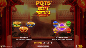 Pots of Great Fortune – Hold & Win Homescreen