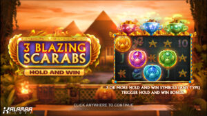 3 Blazing Scarabs Hold and Win Homescreen