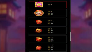 3 Lucky Lion Paytable