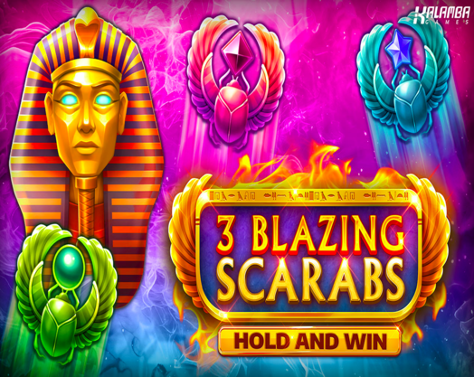3 Blazing Scarabs Hold and Win