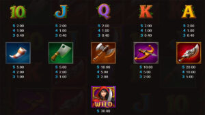Belle The Blade Hunter Paytable