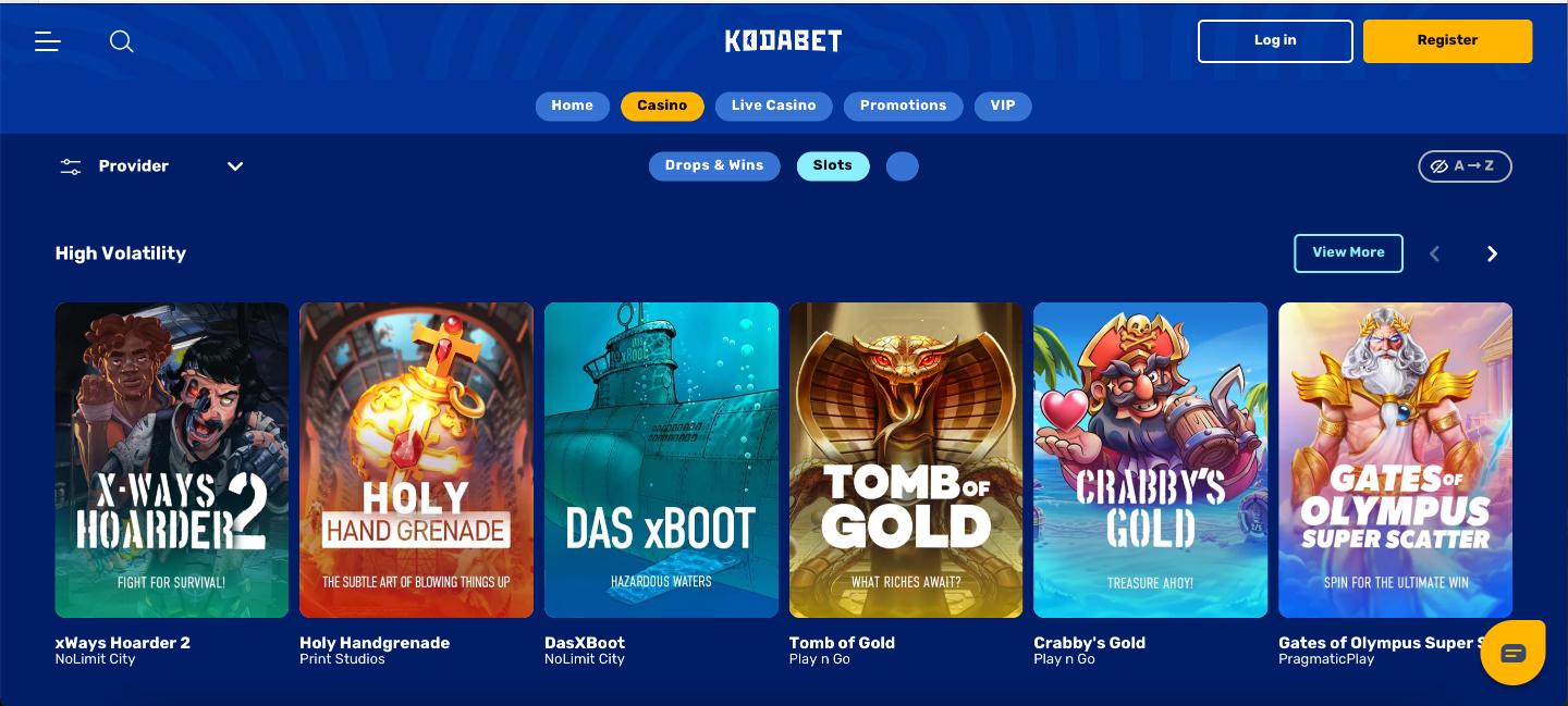 KodaBet Casino Games
